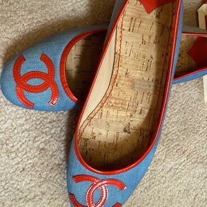 Chanel denim casual ballet flat